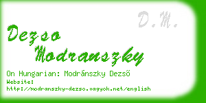 dezso modranszky business card