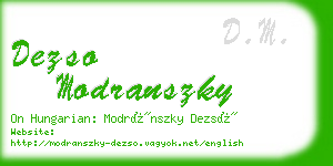 dezso modranszky business card